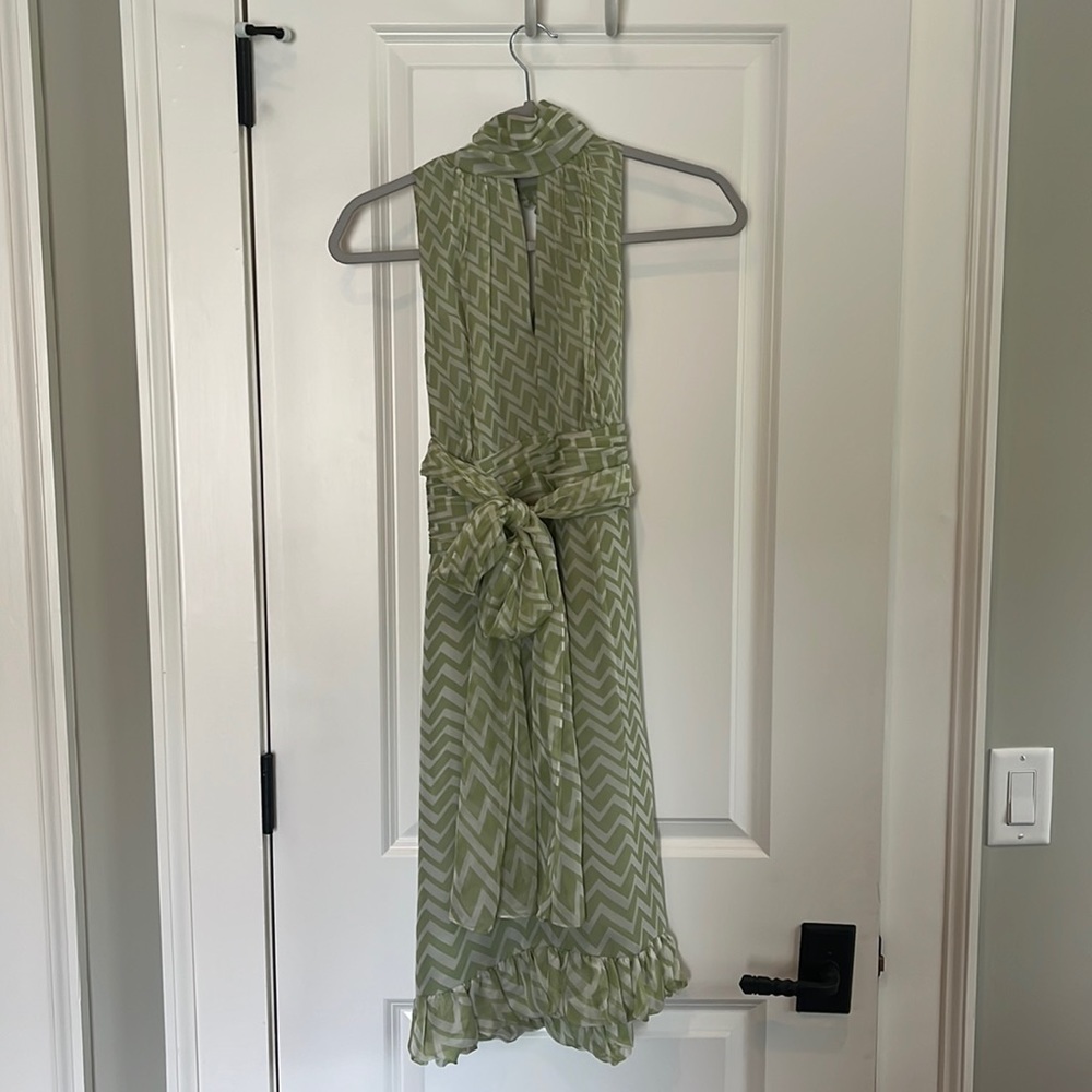 Beautiful green/white high neck dress